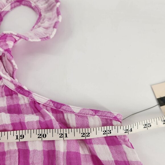 Terra & Sky Ruffle Tank Top Womens Plus Size 2X Pink White Pink Gingham Preppy - Picture 11 of 12